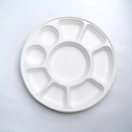 Alternuts 9 compartment Disposable Plate (13 inch)