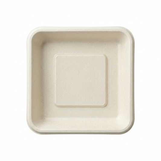 Pack of 200 - 5 inch Square Serving Tray - 100% Plastic FREE Sugarcane Disposable Tableware by "Alternuts - Healthy Alternatives"
