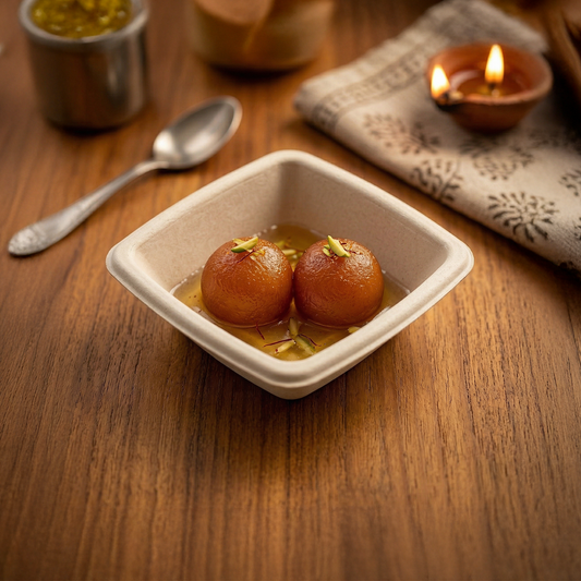 Pack of 1000- 125 ml. Square Dona - 100% Plastic FREE Sugarcane Disposable Tableware by "Alternuts - Healthy Alternatives"