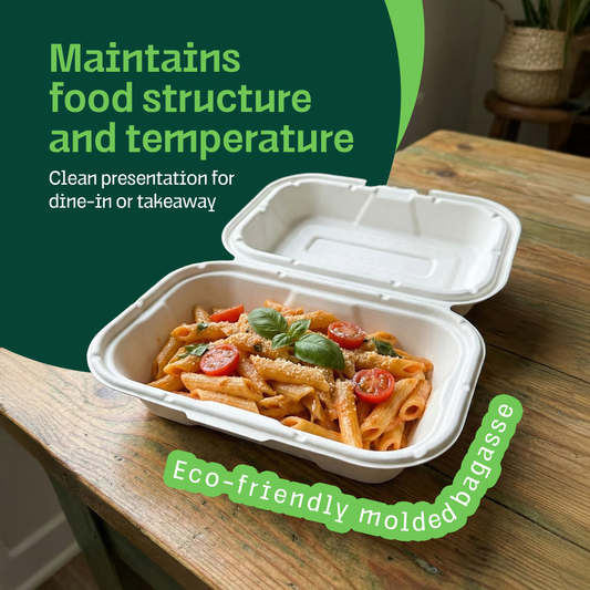 Alternuts Pulp Moulded Disposable 9X6 Clamshell ( Pack of 50 )