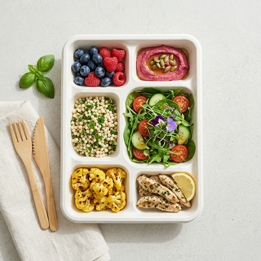 Alternuts Pulp Moulded Disposable 6CP Meal Tray ( Pack of 50 ) ( 23.2 in. X 30.5 in.)