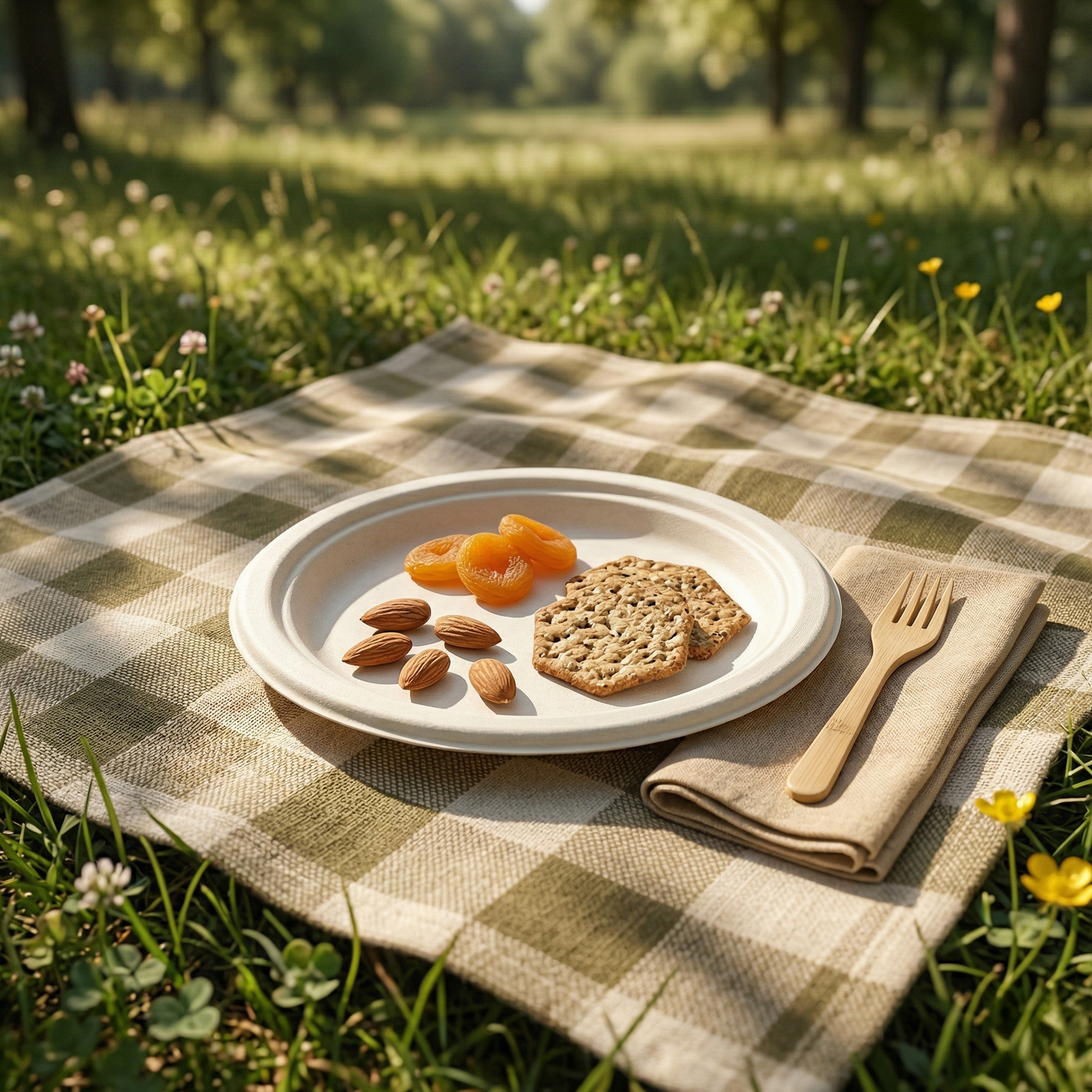 Pack of 800 - 6" Round Plain Plate - 100% Plastic FREE Sugarcane Disposable Tableware by "Alternuts - Healthy Alternatives"