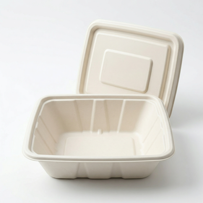 Alternuts Pulp Moulded Disposable 500 ml Rectangular Takeaway Container With Lid ( Pack of 50 )