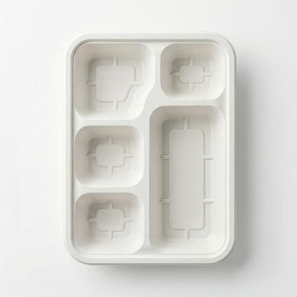 Alternuts Pulp Moulded Disposable 5CP Meal Tray ( Pack of 50 ) ( 21.5 in. X 28 in.)