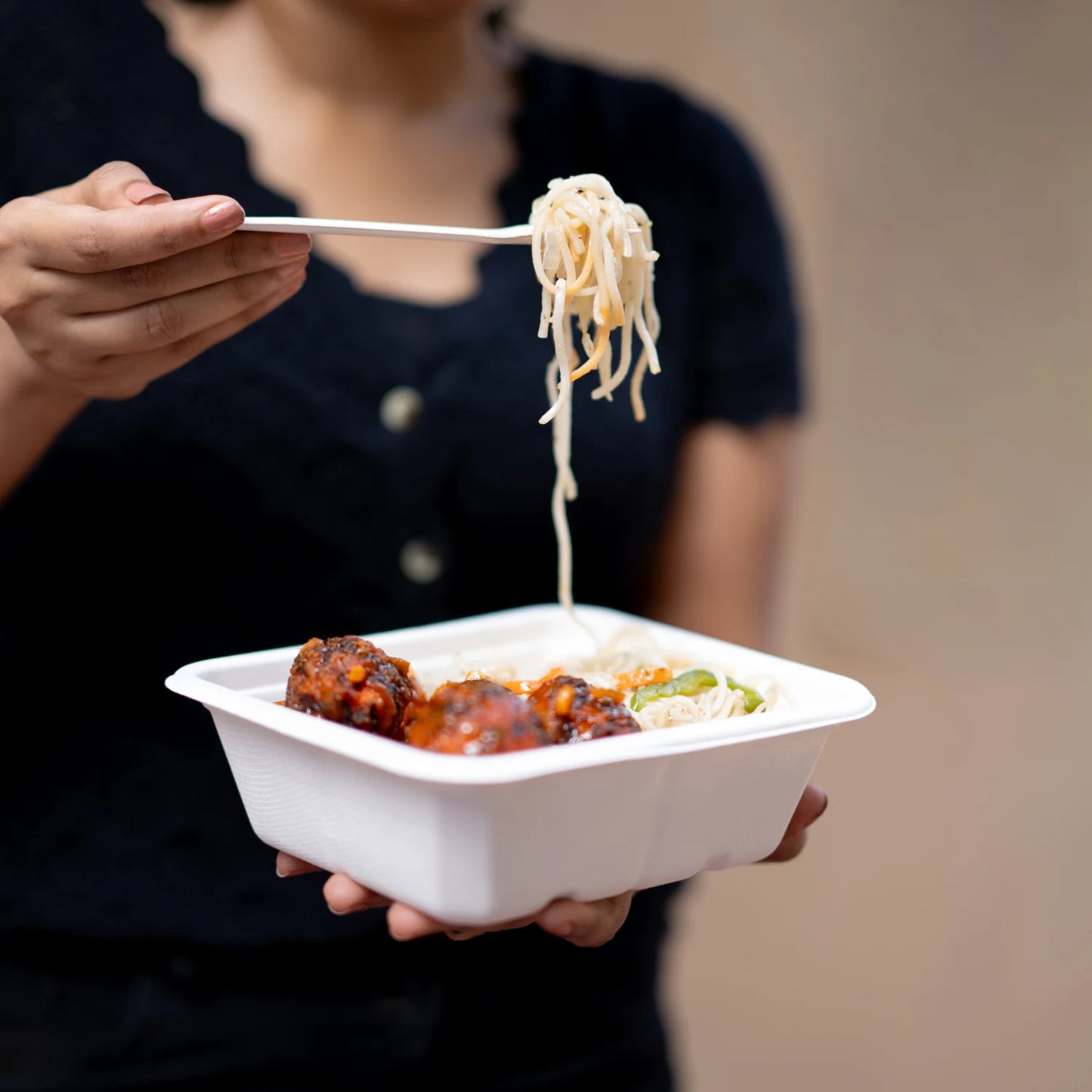 Alternuts Rectangular Takeaway Disposable Food Container with Lid - 750 ml.