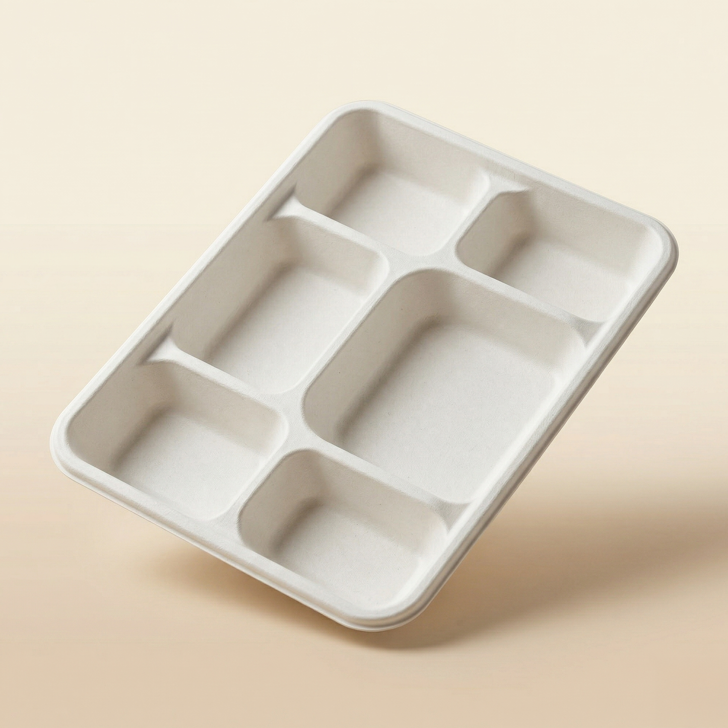 Pack of 500 - 6CP Meal Tray (23.2 in. X 30.5 in.) - 100% Plastic FREE Sugarcane Disposable Tableware by "Alternuts - Healthy Alternatives"