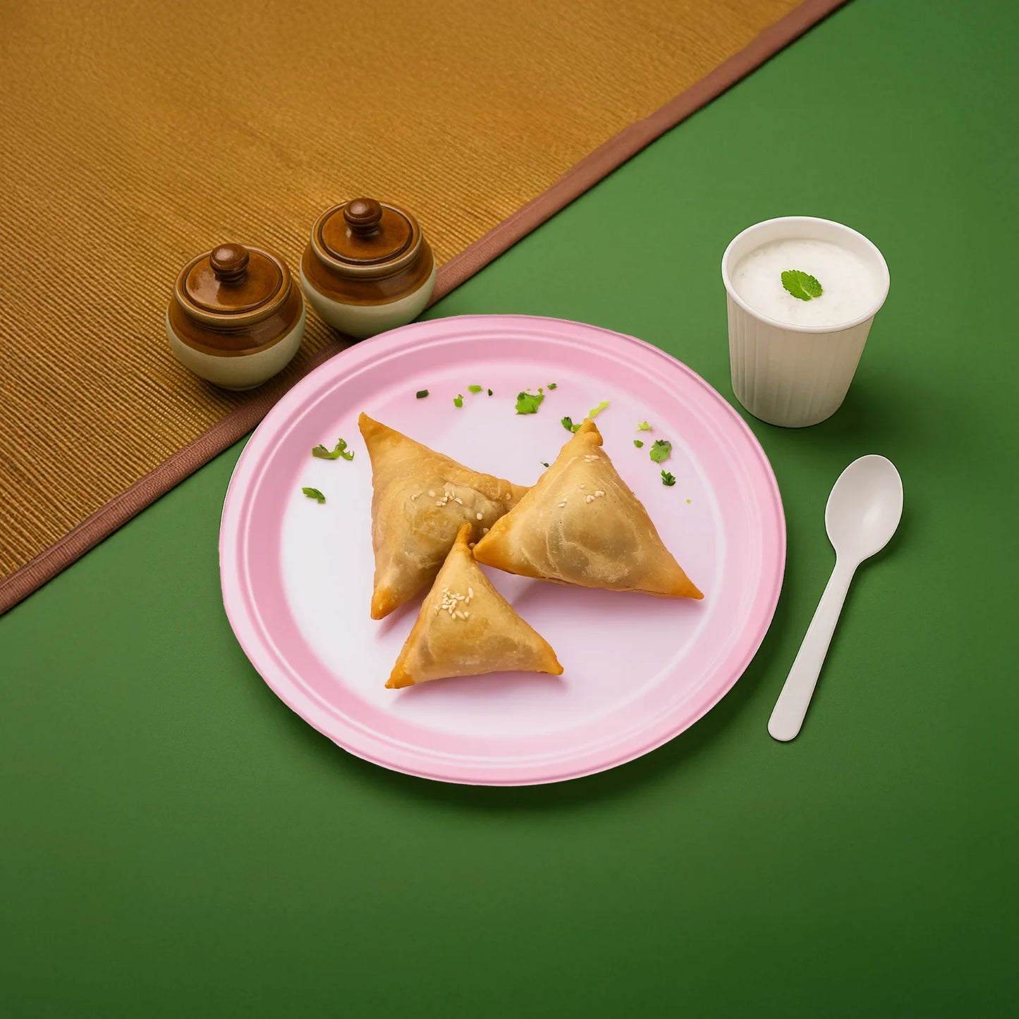 Alternuts Round Disposable Plate Pink Color (9 inch)