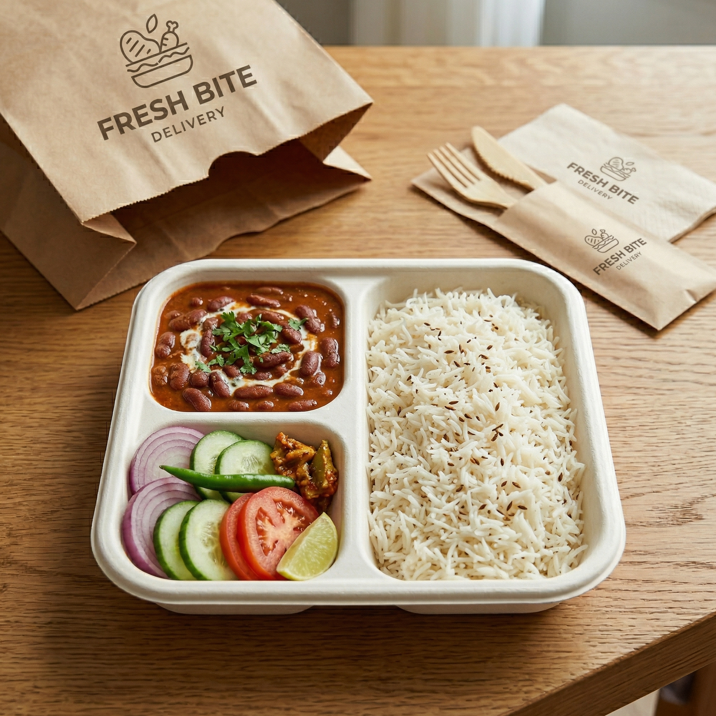 Pack of 100 - 3CP Square Plate (8.5 in. X 8.5 in.) - 100% Plastic FREE Sugarcane Disposable Tableware by "Alternuts - Healthy Alternatives"