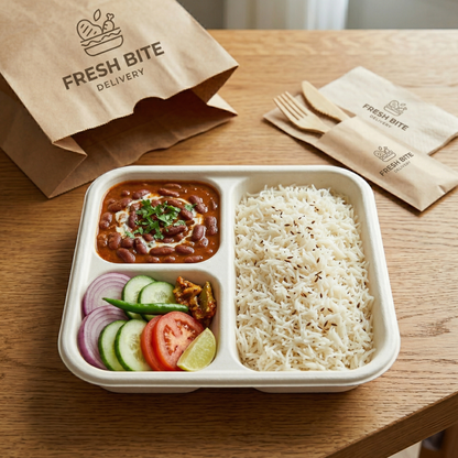 Pack of 100 - 3CP Square Plate (8.5 in. X 8.5 in.) - 100% Plastic FREE Sugarcane Disposable Tableware by "Alternuts - Healthy Alternatives"