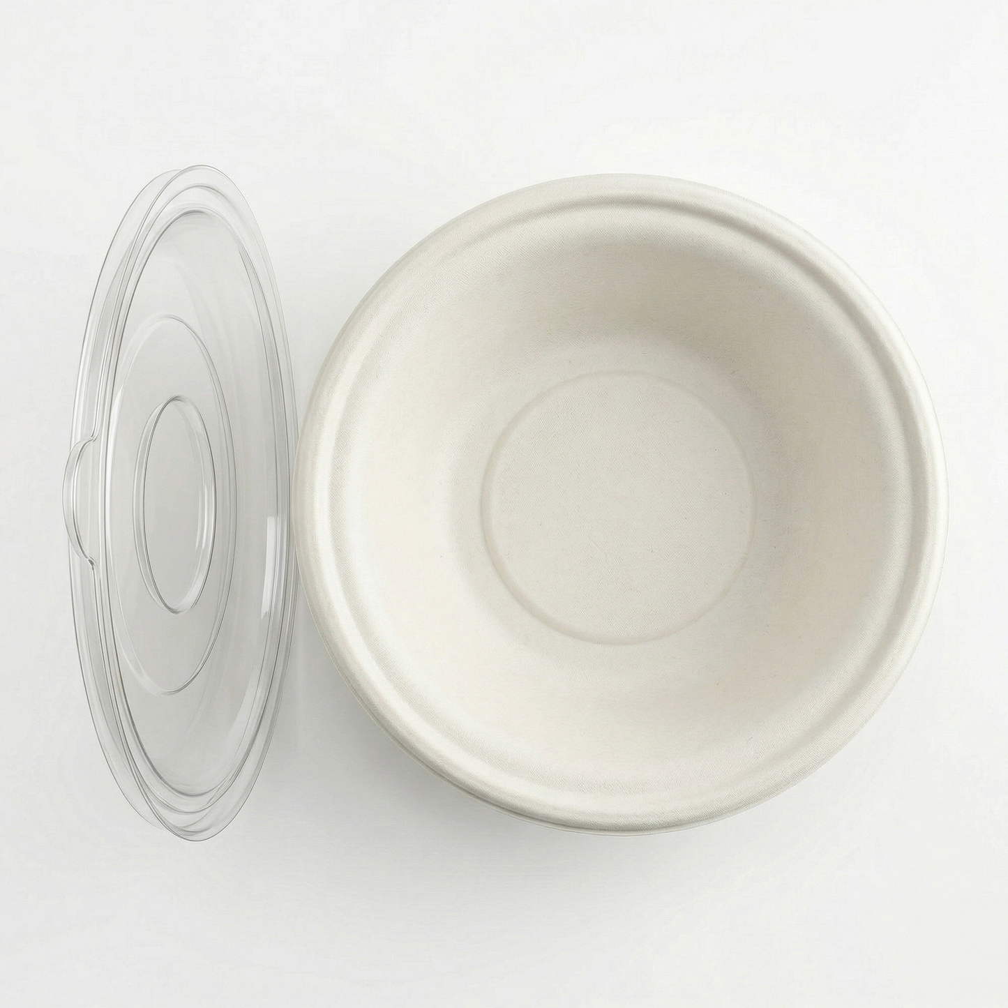 Alternuts Pulp Moulded Disposable 1000 ml Round Takeaway Bowl with PET Lid ( Pack of 50 )