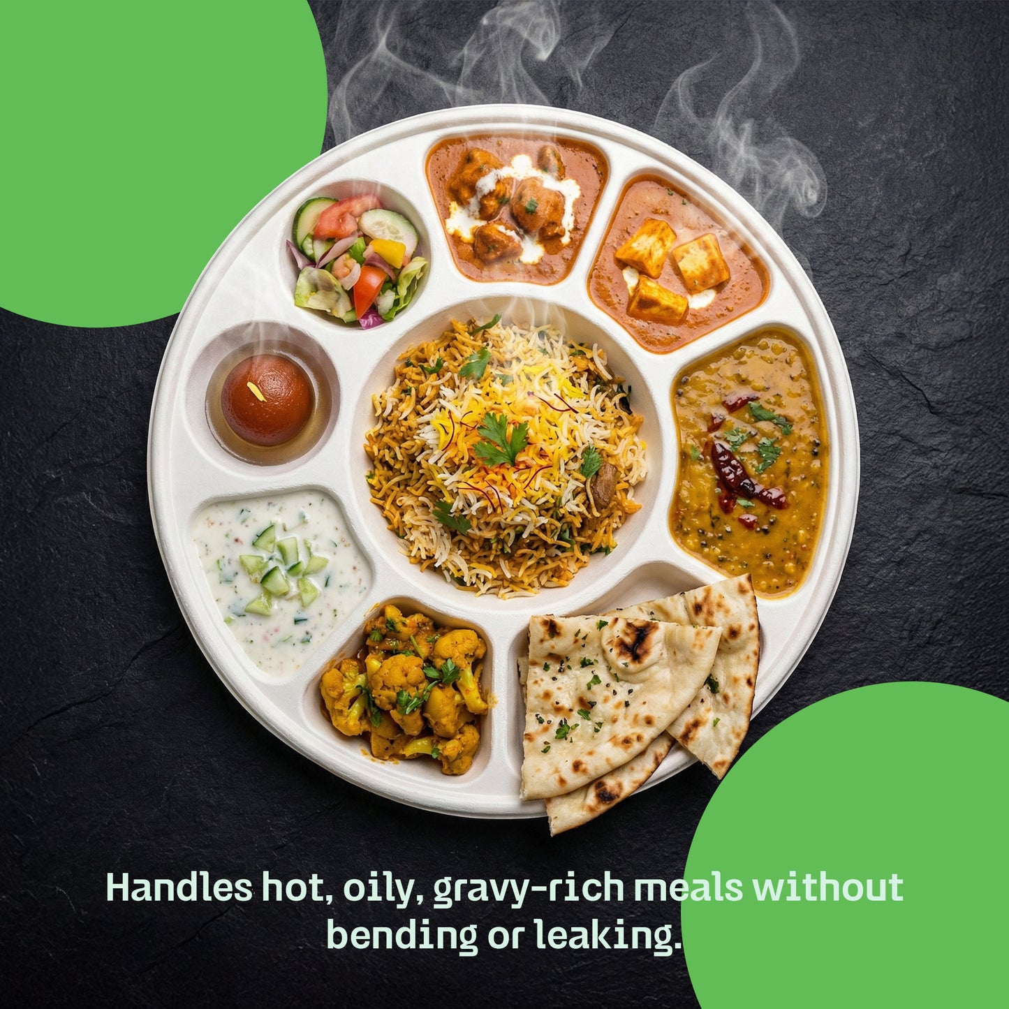 Alternuts 9 compartment Disposable Plate (13 inch)