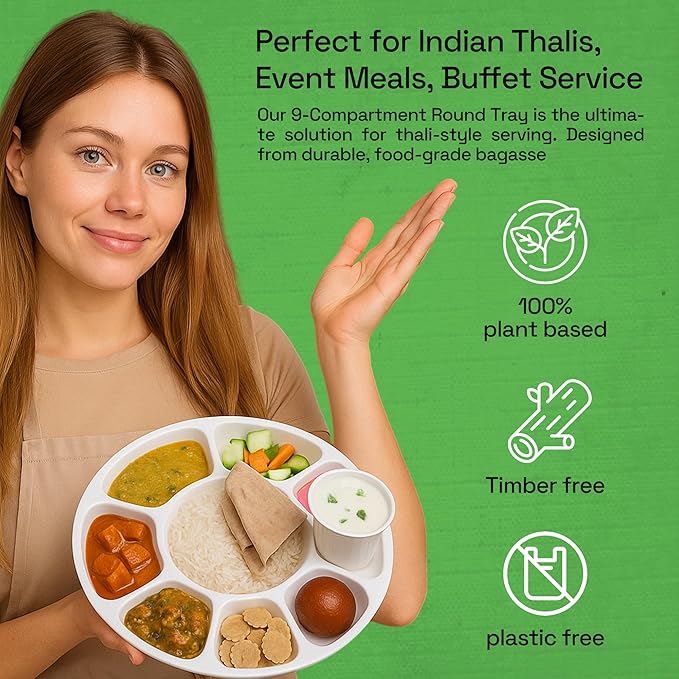 Alternuts 9 compartment Disposable Plate (13 inch)