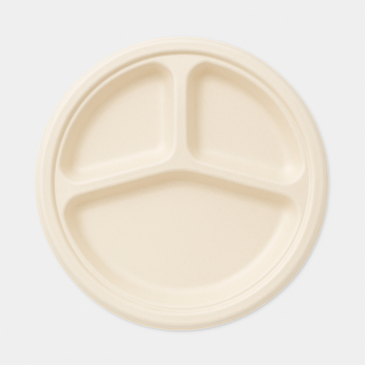 Alternuts 3 Compartment Disposable Plate (9 inch)