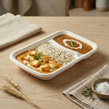 Alternuts 2 Compartment Disposable Plate (8 inch x 5 inch)