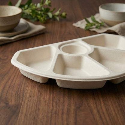 Alternuts 5 compartment Disposable Half Plate (9 inch)