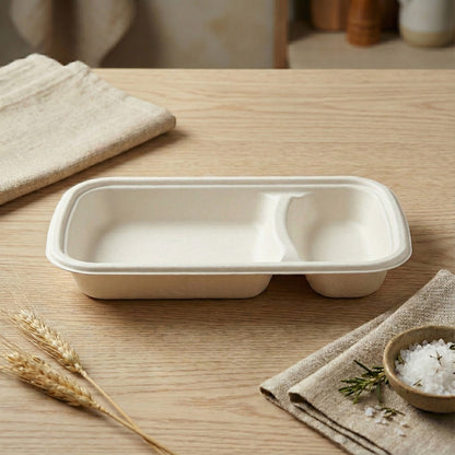Alternuts 2 Compartment Disposable Plate (8 inch x 5 inch)