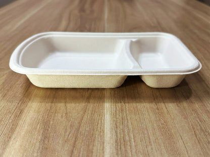 Alternuts 2 Compartment Disposable Plate (8 inch x 5 inch)