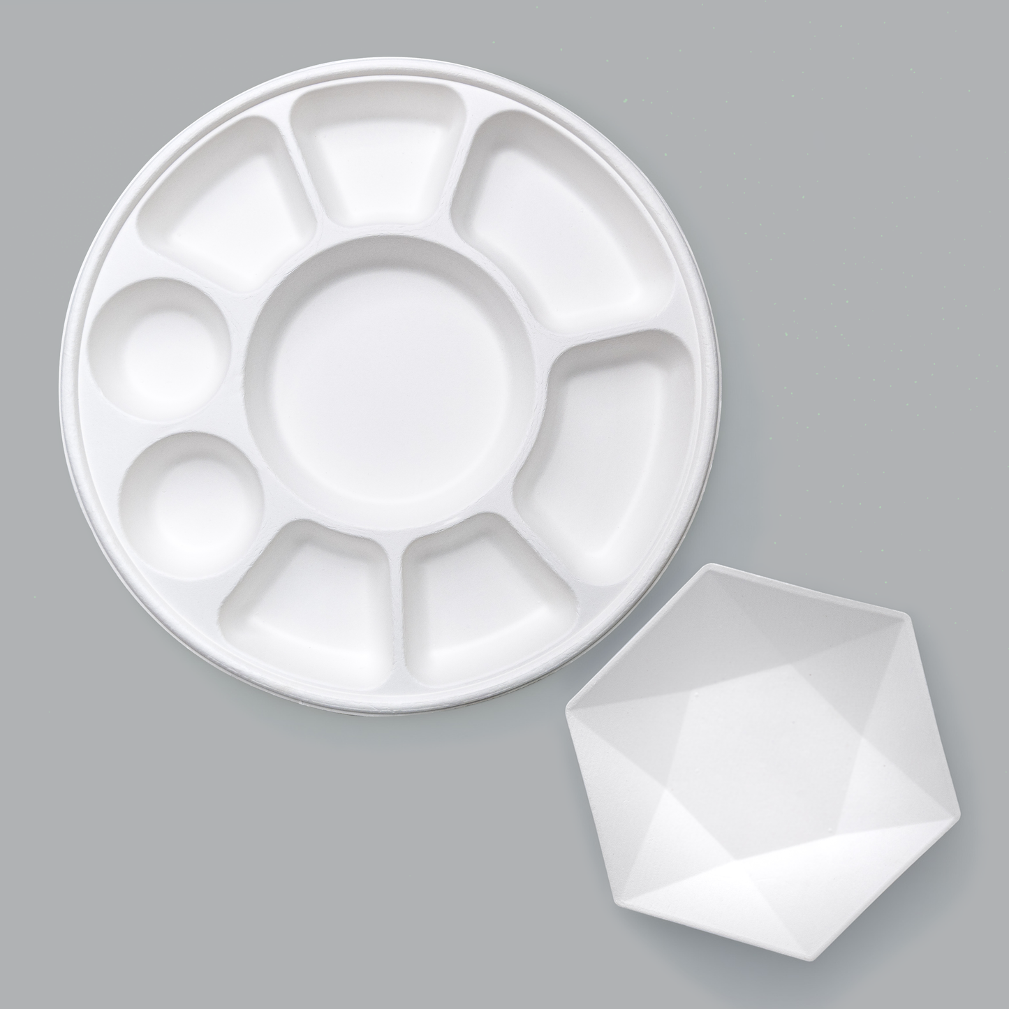 Alternuts Party Plate Combo- 13 inch 9 cp 25 pcs + 6 inch hexa 50 pcs