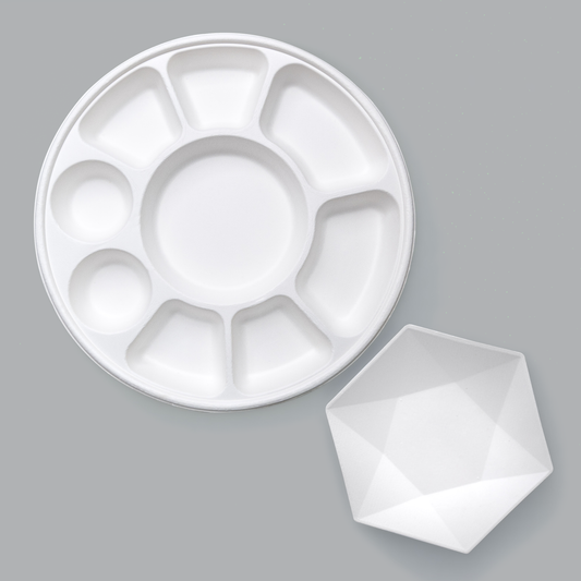 Alternuts Party Plate Combo- 13 inch 9 cp 25 pcs + 6 inch hexa 50 pcs
