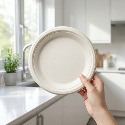 Alternuts Pulp Moulded Disposable 6" Round Plain Plate ( Pack of 200 )